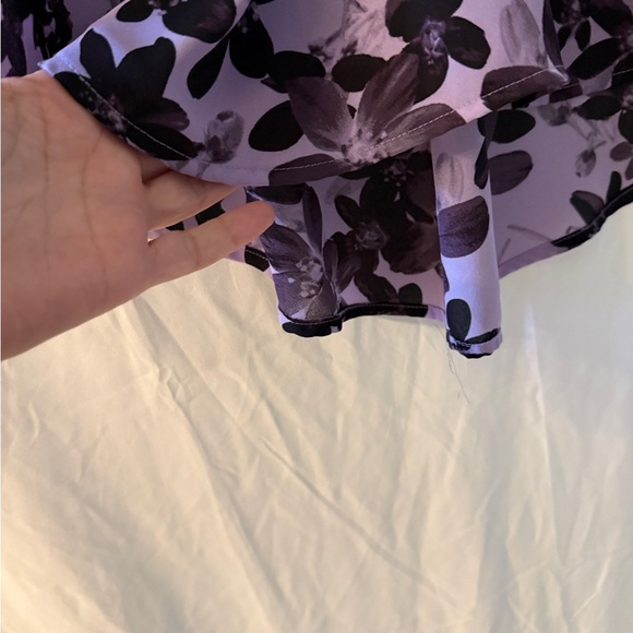 Simply Vera Vera Wang Black and Purple Floral Blouse - Picture 5 of 5